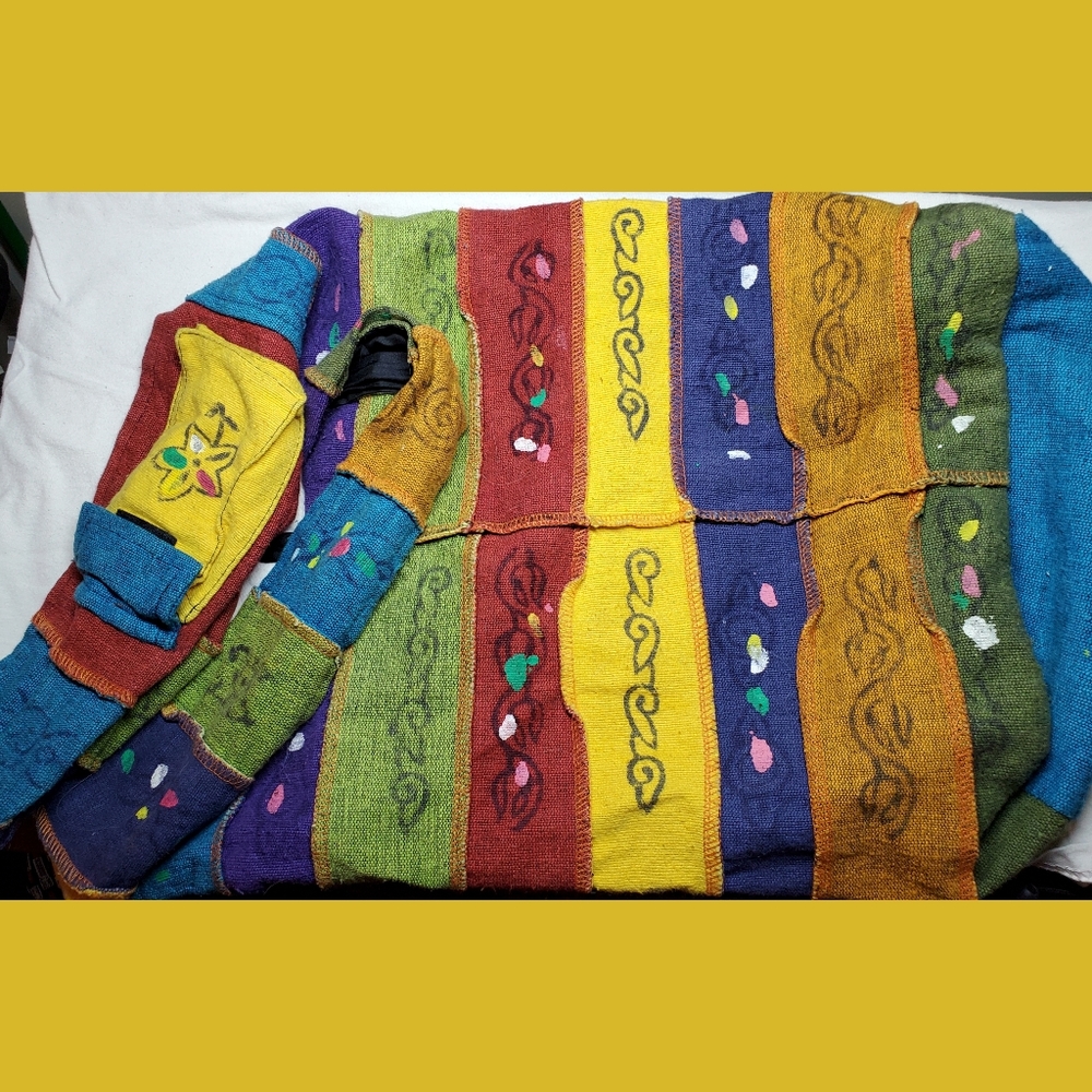 Boho Rainbow Patchwork Bag From Nepal - image 1